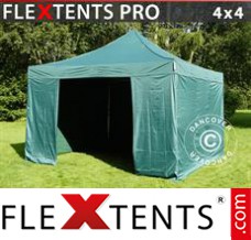 Folding tent PRO 4x4 m Green, incl. 4 sidewalls