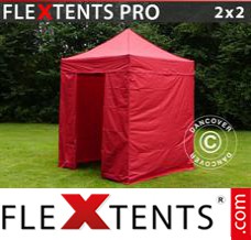 Folding tent PRO 2x2 m Red, incl. 4 sidewalls