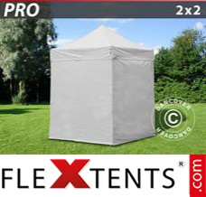 Folding tent PRO 2x2 m White, incl. 4 sidewalls