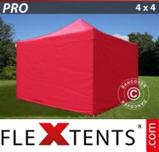 Folding tent PRO 4x4 m Red, incl. 4 sidewalls