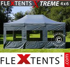 Folding tent Xtreme 4x6 m Grey, incl. 8 sidewalls