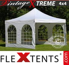 Folding tent Xtreme Vintage Style 4x4 m White, incl. 4 sidewalls
