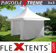 Folding tent Pagoda Xtreme 3x3 m / (4x4 m) White, incl. 4 sidewalls