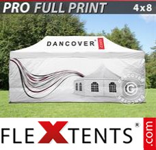 Folding tent PRO with full digital print, 4x8 m, incl. 4 sidewalls