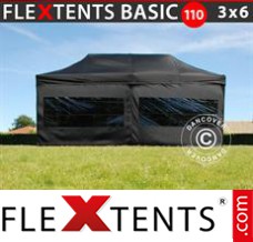 Folding tent Basic 110, 3x6 m Black, incl. 6 sidewalls